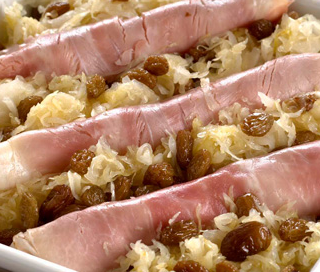 Beenham met zuurkool